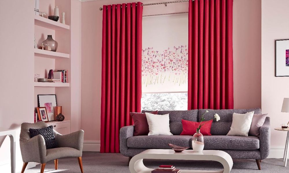 Red Curtain Blinds Abu Dhabi